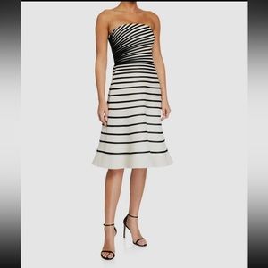Halston Heritage striped midi dress size 2